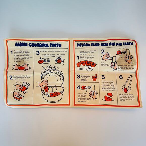 Vtg 1979 Play Doh Kenner Doctor Drill N Fill Playset Box and Accessories - Picture 10 of 13